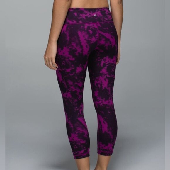 Lululemon Wunder Under Crop II *Full-On Luon Breezie Regal Plum Black Leggings 4 - Picture 14 of 14